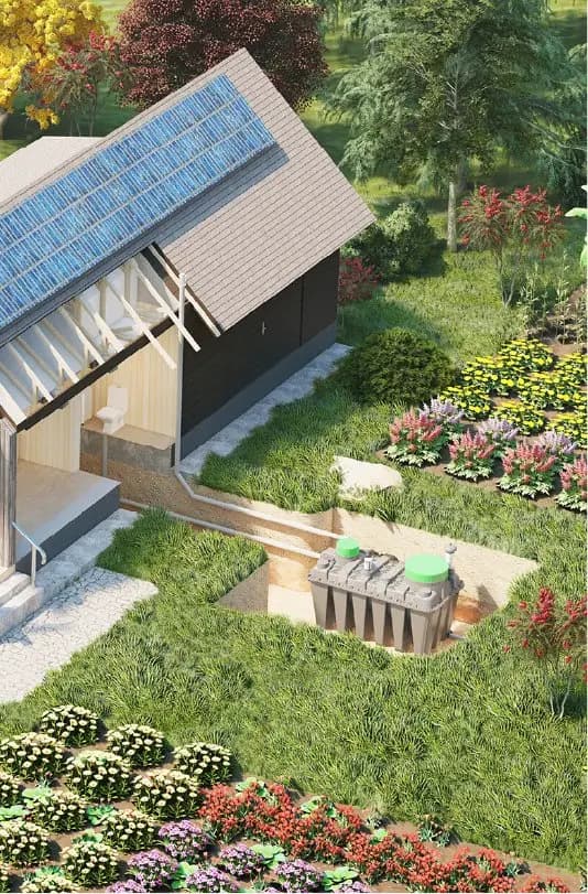 Casa con impianto di depurazione ecologico